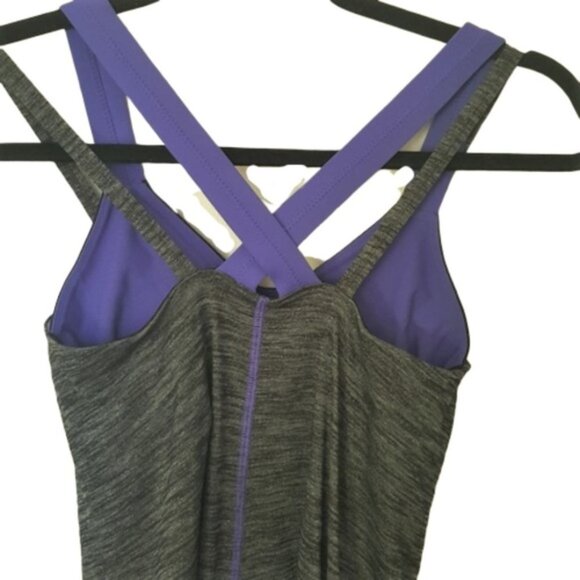 Lululemon Run for Gold top tank with bra gray/purple, 4 - Picture 5 of 9